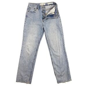 DENIM FORUM The Joni High Rise Loose Light Wash Distressed Jeans Size 25 Organic